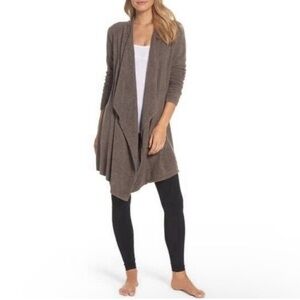 Barefoot Dreams BAMBOO Brown Chic Lite Open Front Cardigan Sweater SOFT Sz L/XL